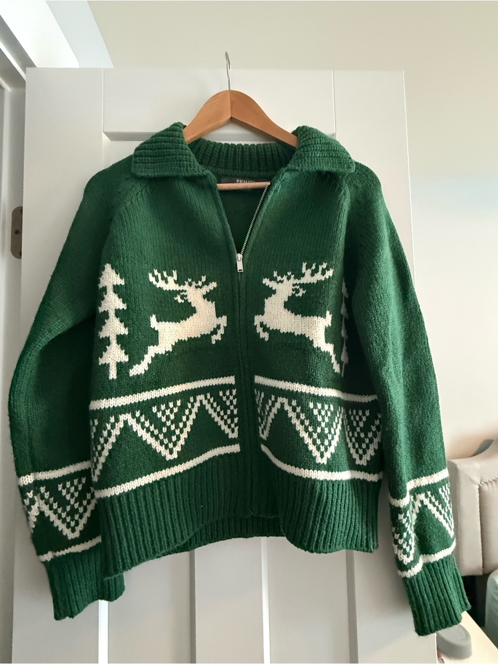 Primark Dark Green Knit Zip Cardigan